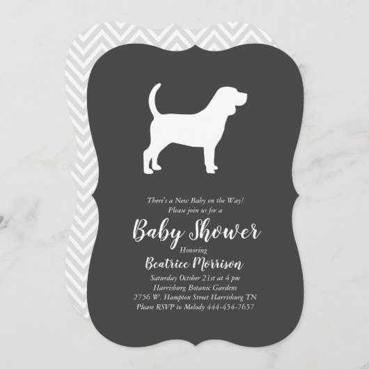 Beagle Dog Baby shower Geslacht Neutraal Kaart (Voorkant / Achterkant)