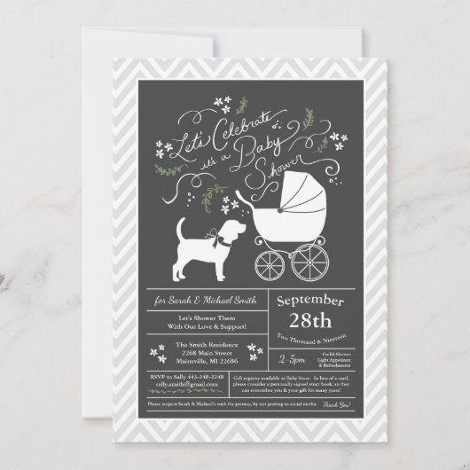 Beagle Dog Baby shower Geslacht Neutraal Kaart (Voorkant)