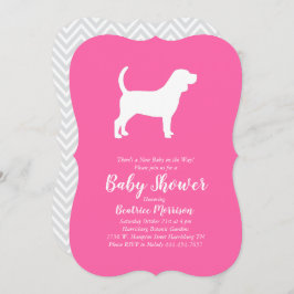 Beagle Dog Baby shower Meisje Roze Kaart