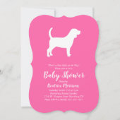 Beagle Dog Baby shower Meisje Roze Kaart (Voorkant)