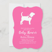 Beagle Dog Baby shower Meisje Roze Kaart (Voorkant)