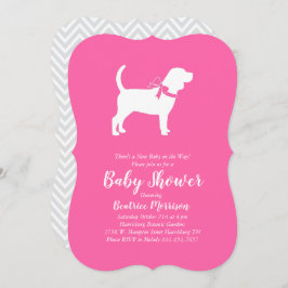 Beagle Dog Baby shower Meisje Roze Kaart