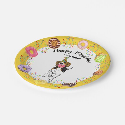 Beagle Dog Birthday Donuts Party Paper Bord (Gekanteld)