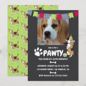 Beagle Dog Birthday Fotouitnodiging Kaart (Voorkant / Achterkant)