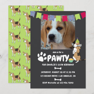 Beagle Dog Birthday Fotouitnodiging Kaart
