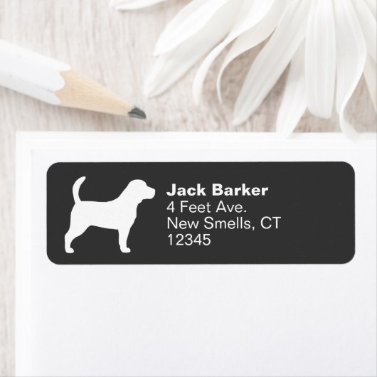Beagle Dog Breed Silhouette Return Address Labels (Insitu)