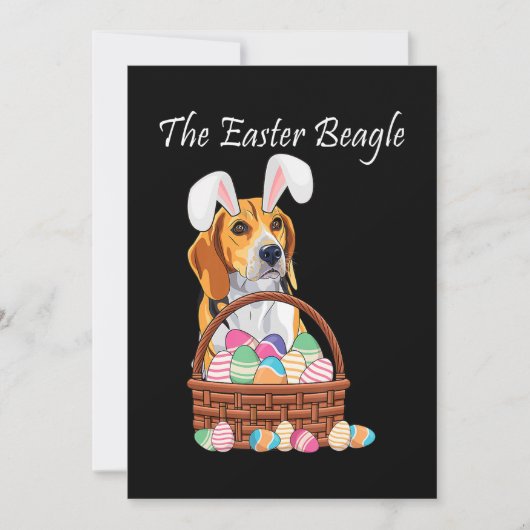 Beagle Dog Bunny Rabbit Ears Beagle Easter Aankondiging (Voorkant)