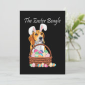 Beagle Dog Bunny Rabbit Ears Beagle Easter Aankondiging (Staand voorkant)