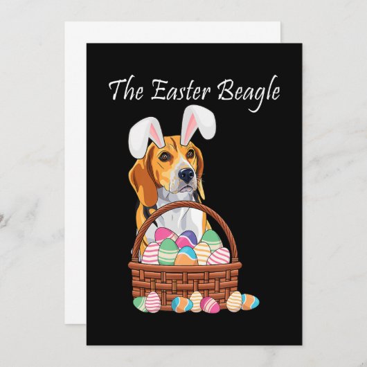 Beagle Dog Bunny Rabbit Ears Beagle Easter Aankondiging (Voorkant / Achterkant)