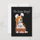Beagle Dog Bunny Rabbit Ears Beagle Easter RSVP Kaartje (Voorkant)