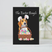 Beagle Dog Bunny Rabbit Ears Beagle Easter RSVP Kaartje (Staand voorkant)