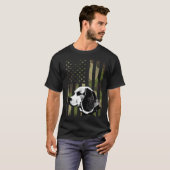 Beagle Dog Camouflage American Flag Vintage T-shirt (Voorkant volledig)