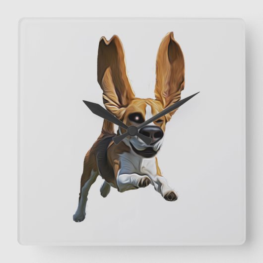 Beagle Dog Caricature Wall klok (Voorkant)