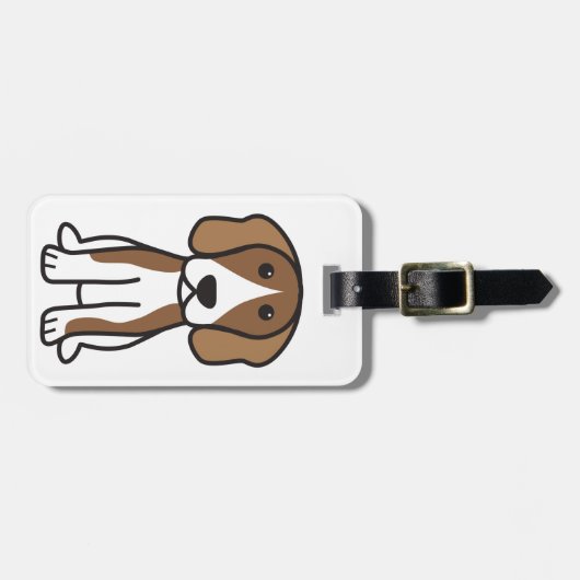 Beagle Dog Cartoon Bagagelabel (Voorkant horizontaal)