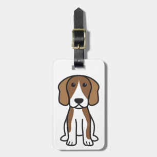 Beagle Dog Cartoon Bagagelabel
