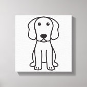 Beagle Dog Cartoon Canvas Afdruk (Voorkant)