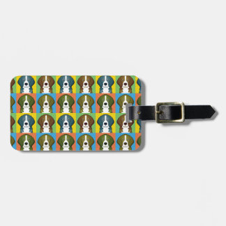 Beagle Dog Cartoon Pop-Art Bagagelabel