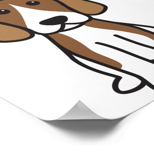 Beagle Dog Cartoon Poster (Hoek)