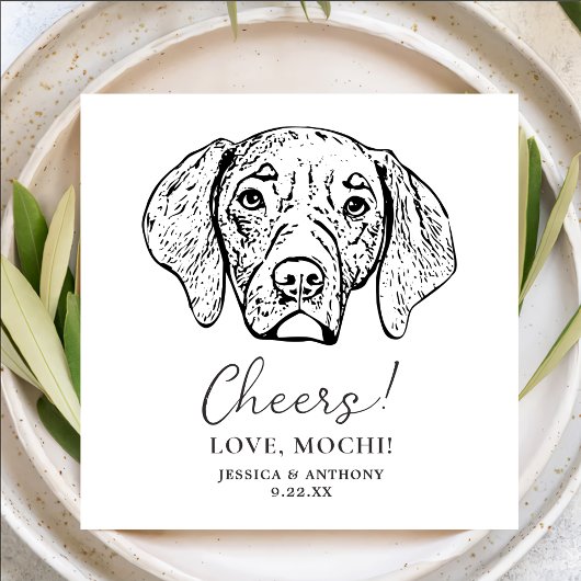 Beagle Dog Cheers Custom Dog Bruiloft Servetten