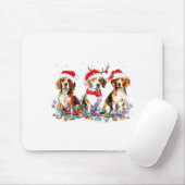 Beagle Dog Christmas Lights Cute Pet Matching Fami Muismat (Met muis)