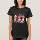 Beagle Dog Christmas Lights Cute Pet Matching Fami T-shirt (Voorkant)