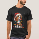 Beagle Dog Christmas Lights Santa Hat Kerstsneeuw T-shirt<br><div class="desc">Beagle Dog Christmas Lights Santa Hat Kerstsneeuw</div>