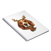 Beagle Dog Christmas Reindeer Santa Hat Grappige K Notitieboek (Rechterzijde)