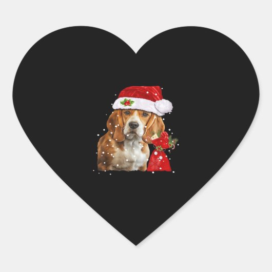 Beagle Dog Christmas T Shirt Christmas Dog Essenti Hart Sticker (Voorkant)