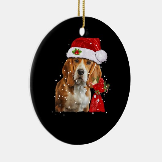 Beagle Dog Christmas T Shirt Christmas Dog Essenti Keramisch Ornament (Rechts)