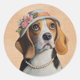 Beagle Dog classic round Sticker