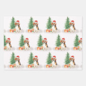 Beagle Dog Cute Santa Festive Kerstmis Inpakpapier Vel (Voorkant)