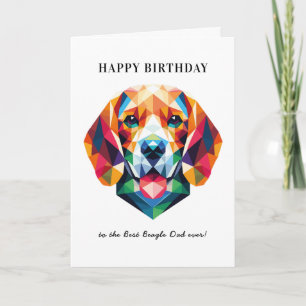 Beagle Dog Dad gepersonaliseerde moderne verjaarda Kaart