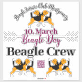 Beagle Dog Dag Postzegels Sticker (Vel)