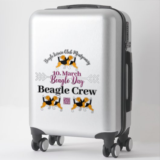 Beagle Dog Dag Postzegels Sticker (Koffer)