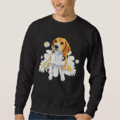 Beagle Dog Daisy Flower Floral Beagle Trui (Voorkant)