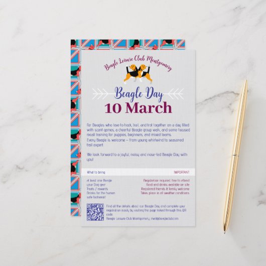 Beagle Dog Day Mailing  Briefpapier (Voorkant / Achterkant in situ)