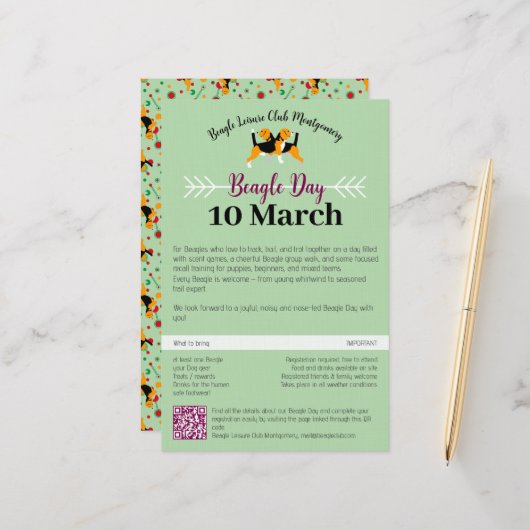 Beagle Dog Day Mailing  Briefpapier (Voorkant / Achterkant in situ)