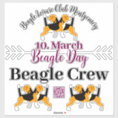 Beagle Dog Day Mailing  Sticker (Vel)