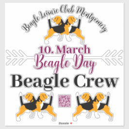 Beagle Dog Day Mailing  Sticker