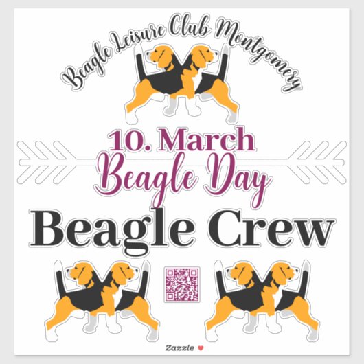 Beagle Dog Day Mailing  Sticker (Vel)