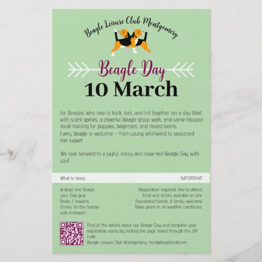 Beagle Dog Day Postpapier  Briefpapier (Voorkant)