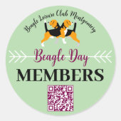 Beagle Dog Day Postpapier  Ronde Sticker (Voorkant)