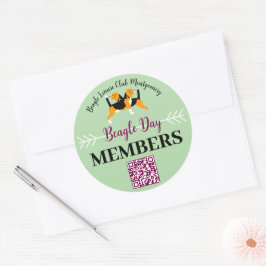 Beagle Dog Day Postpapier Ronde Sticker