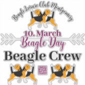 Beagle Dog Day Postpapier  Sticker (Voorkant)