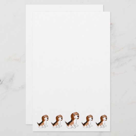 Beagle Dog Design Briefpapier (Voorkant / Achterkant)