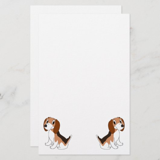Beagle Dog Design Briefpapier (Voorkant / Achterkant)