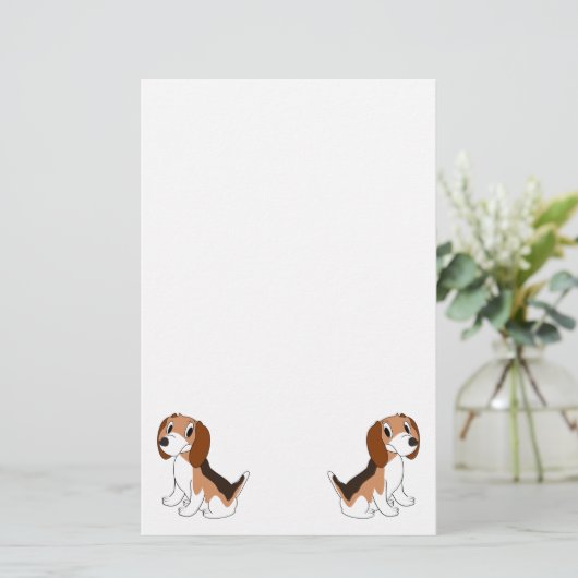 Beagle Dog Design Briefpapier (Staand voorkant)