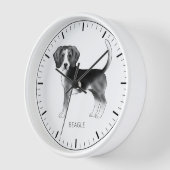 Beagle Dog Design in zwart-wit met tekst (Hoek)