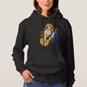 Beagle Dog die akoestische gitaren speelt Hoodie