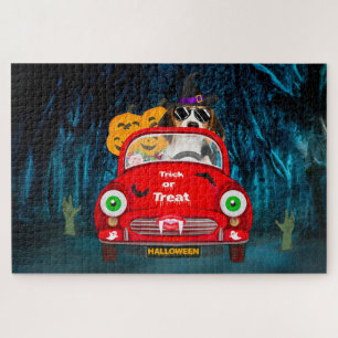 Beagle Dog Driving Car Scary Halloween Legpuzzel